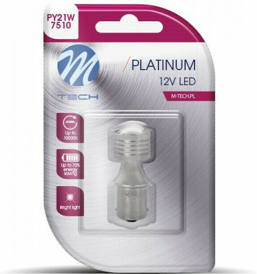 M-Tech Lamps Motorcycle PY21W-BAU15s Canbus LED Yellow 12-24V 2.8W 1pcs