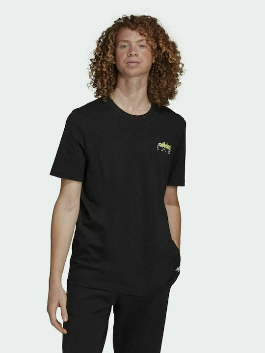 Adidas Graphics Behind Trefoil Tricou pentru bărbați cu mâneci scurte Negru