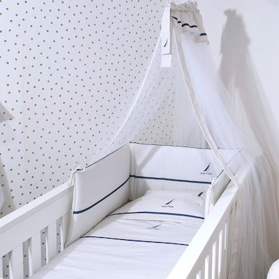 Nautica Baby Crib Bedding Set Checked 4pcs White