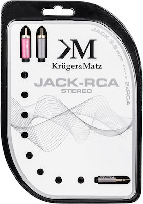 Kruger & Matz 3.5mm male - RCA male Cable Black 1.8m (KM0310)