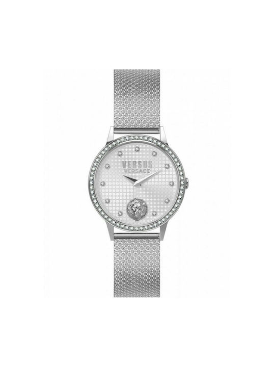 Versus by Versace Strandbank Crystal Uhr mit Silber Metallarmband