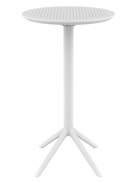 Tisch Bar für kleine Außenbereiche Zusammenklappbar Sky White 60x60x108cm