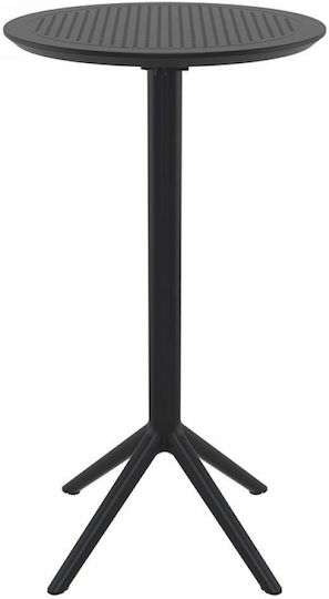 Sky Outdoor Bar Foldable Polypropylene Table Black 60x60x108cm