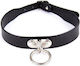 Fetish Addict Adjustable Collar with Hoop Κολάρο 43cm σε Μαύρο Χρώμα