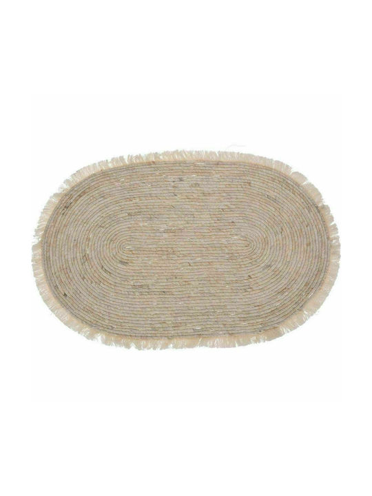 Rug Rectangular Summer with Fringes Beige