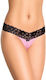 Softline String with Lace 2409 Γυναικείο Sexy String Αυτοκινήτου Pink / Black