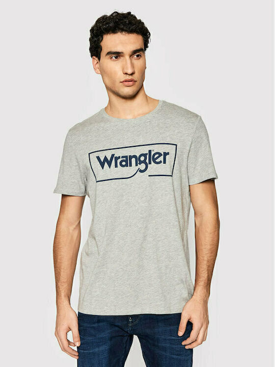 Wrangler Ανδρικό T-shirt Γκρι με Λογότυπο