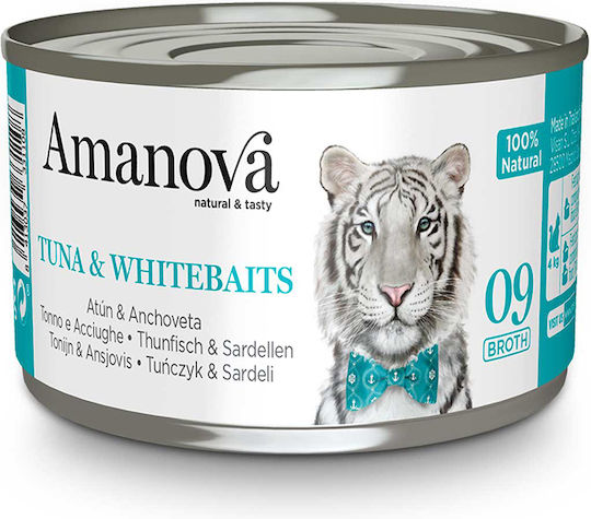 Amanova Natural & Tasty Broth Мокра Храна за Възрастни Котки в Може да с Риба тон 70гр