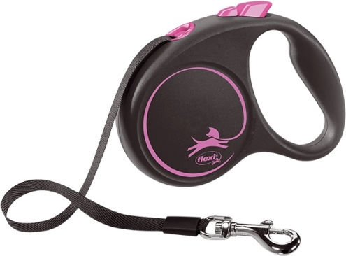 Flexi Pliabil Lesă/Cordon Câine Curea Design S Tape în culoarea Roz 5m până la 15kg