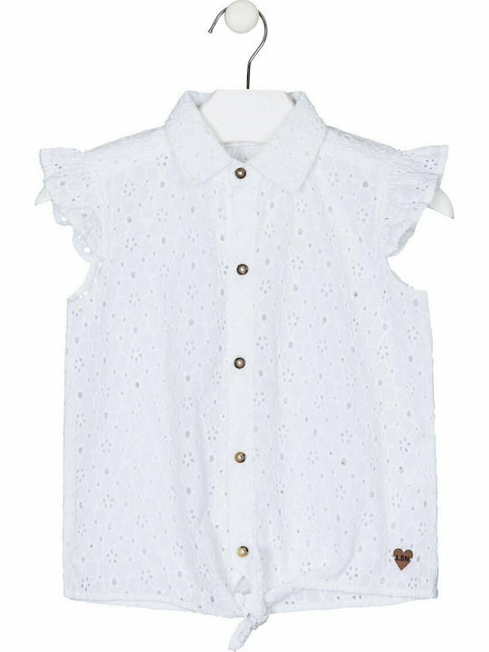 Kids One Color Shirt Sleeveless White