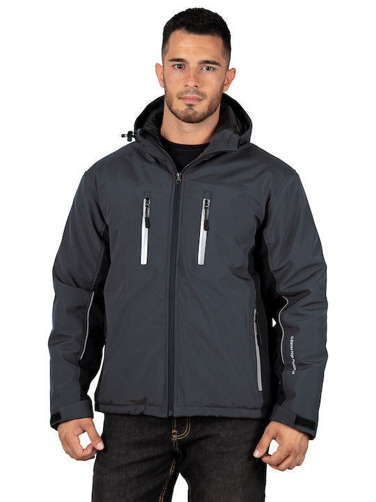 Stenso Emerton Sport JF9642 Jachetă de lucru Softshell cu glugă detașabilă Gri