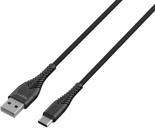 Havit CB707 USB 2.0 Cable USB-C male - USB-A Μαύρο 1m 21.08.0017
