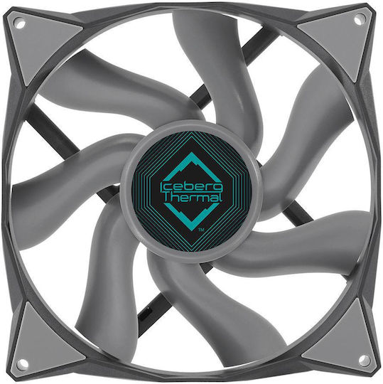 Iceberg Thermal IceGALE Gehäuselüfter 120mm (1850rpm / 76cfm) Ohne LEDs Beleuchtung und Verbindung 4-Pin PWM Graue