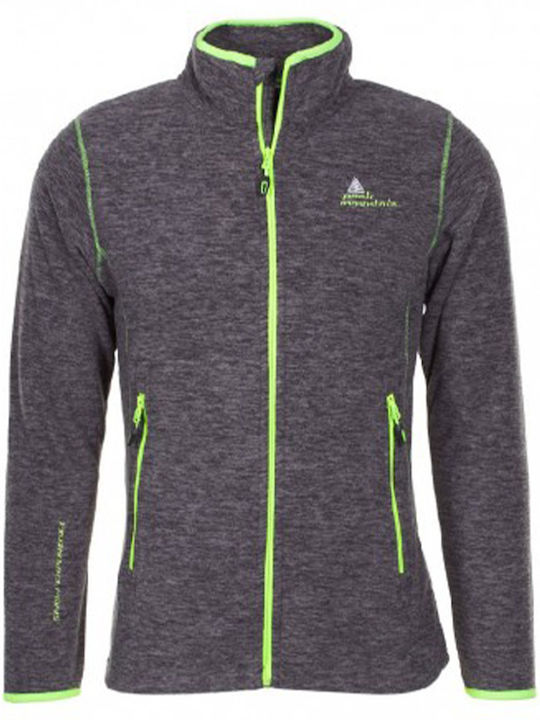 Peak Mountain - Fleece jacket Castel Gray/Neon Green