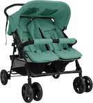 vidaXL Adjustable Double Stroller Suitable for Newborn Green