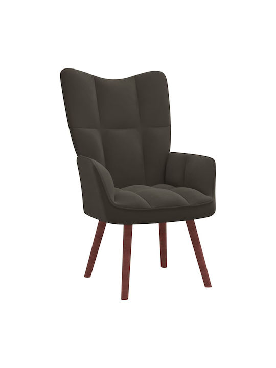 Armchair Velvety Dark Grey 61.5x69x95.5cm