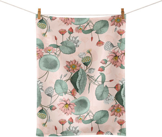 Chic Mic Nelumbo Küchentuch aus 100% Baumwolle in Rosa Farbe 50x70cm