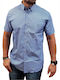 Short-sleeved Shirt Checked Light Blue