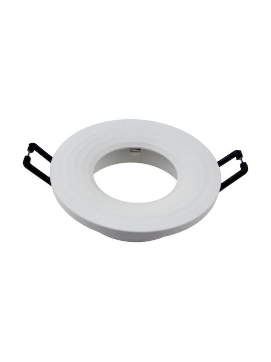 Geyer Στρογγυλό Μεταλλικό Χωνευτό Σποτ με Ντουί GU10 σε Λευκό χρώμα