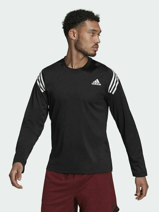 Adidas Icons Ανδρική Μπλούζα Μακρυμάνικη Μαύρη