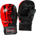 Olympus Sport Synthetic Leather MMA Gloves Red