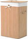 HomCom Καλάθι Απλύτων Bamboo Πτυσσόμενο με Καπάκι 40x30x60cm Καφέ