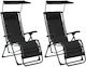 vidaXL Lounger-Armchair Beach Aluminium Black W...