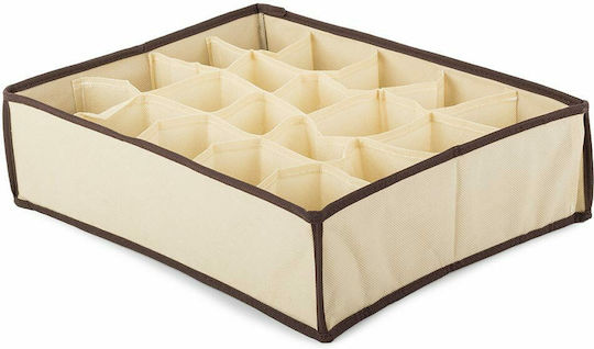 Fabric Drawer Organizer for Underwear / Socks in Beige Color 38x28x10cm 1pcs
