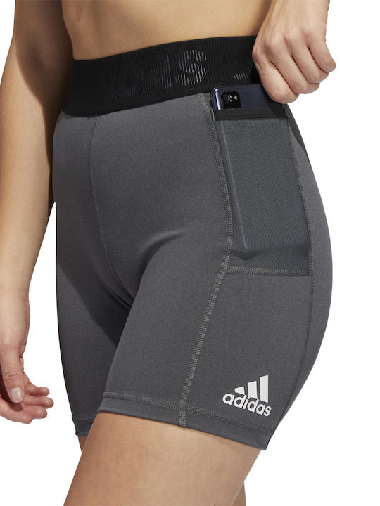 Adidas Badge of Sport Women's Running Legging Shorts High Waisted Gray