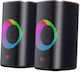 Havit SK212 Ηχεία Υπολογιστή 2.0 με RGB Φωτισμό και Bluetooth Ισχύος 5W σε Μαύρο Χρώμα
