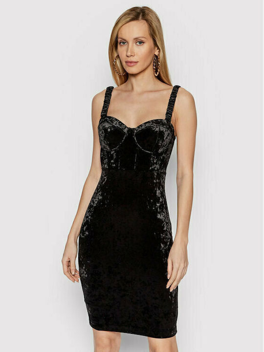 Guess Mini Abendkleid Samt Schwarz