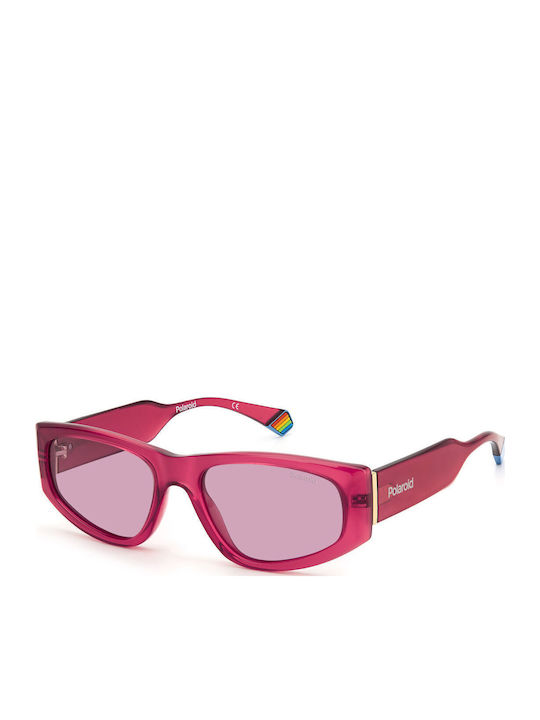 Polaroid Unisex Sunglasses with Pink Plastic Fr...