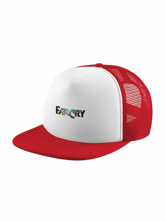 Farcry, Pălărie Trucker Moale pentru Adulți cu Plasă Roșie/Albă (POLIESTER, ADULT, UNISEX, MĂRIME UNICĂ)