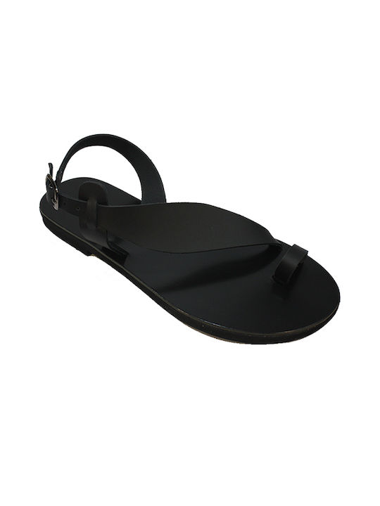 Sandale de damă din piele de culoare neagră