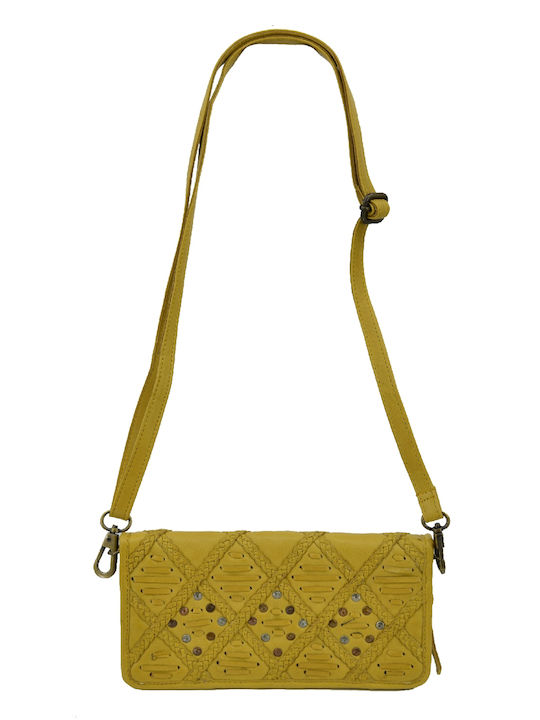 Leather 100 WOMEN'S LEATHER BAG-(CHADAKI) CODE: 04-BAG-ILBS-6209 (D.YELLOW)