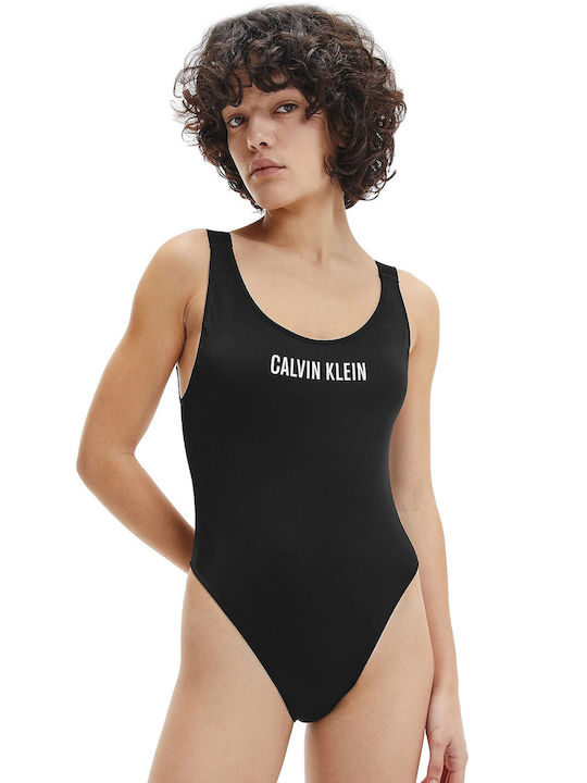 Calvin Klein Ολόσωμο Μαγιό με Ανοιχτή Πλάτη Μαύρο