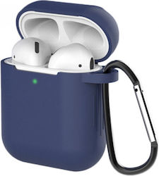 Hurtel Soft Hülle Silikon mit Haken in Blau Farbe für Apple AirPods 1 / AirPods 2