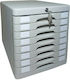 GK Plastic Desktop Drawer 8 Number of Spit With Lock 36x28x28.5cm Gray
