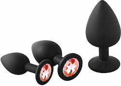 Dream Toys Fantasstic Jewel Anal Plugs Set Black/Red 3pcs