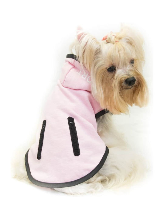 Pet Camelot Hundemantel Kapuzen Rosa mit Rückenlänge 35 cm.