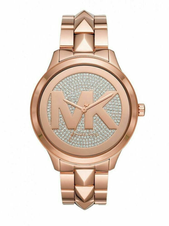 Mercer Womens Watch 44mm Battery With Pink Gold Stainless Steel Bracelet