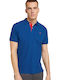 Basic Polo Herrenbluse Kurzarm Blau