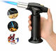 Tpster Kitchen Torch with Security Lock & Temperature Setting Silver Match Black BHC0330