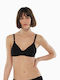 Triangle Triangle Bra without Padding without Underwire Black