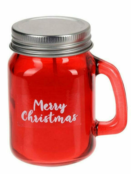 Christmas Glass Candle Red 8x4.5cm