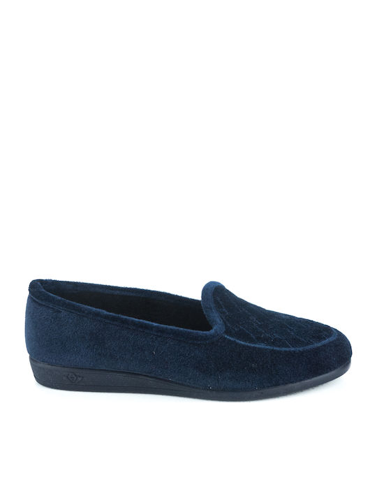 Geschlossene Damen Hausschuhe Marineblau