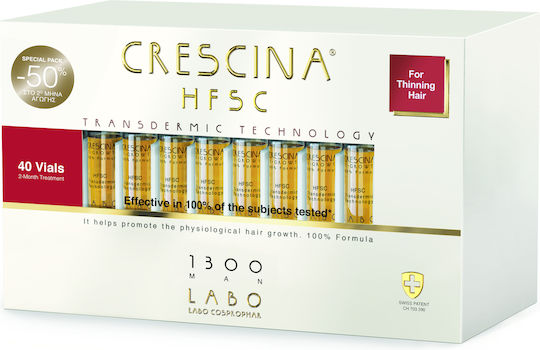 Labo Crescina HFSC 1300 Ампули За Коса Срещу Косопад За Мъже 40x3.5ml