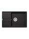 Schock Cristalite Manhattan 110-30180-1401 Drop-In Мивка от Синтетичен Гранит Ш78xД50см Неро