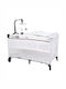 FreeOn Safari Playpen 2 Levels with Changing Table & Mattress White 125x65cm