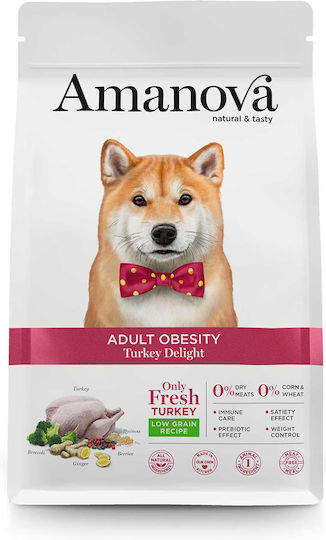 Amanova Adult Obesity 2kg Dry Food Diet, Grain-Free & Gluten-Free for Adult Medium Breed Dogs with Turkey
